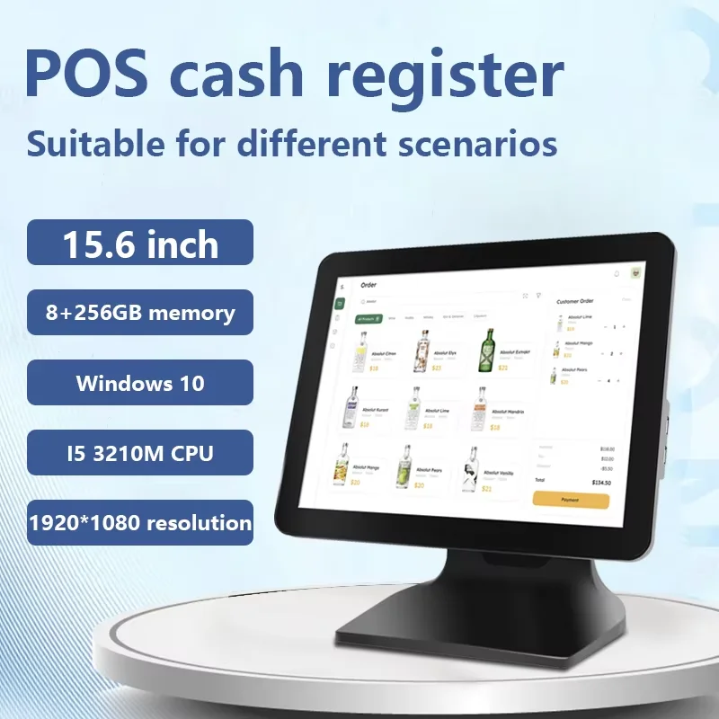 Фото TJXL-Point of Sale System 15,6-дюймовый сенсорный экран 1920*1080 I5 «все в одном» POS-машине Ресторанный терминал Кассовый аппарат №3