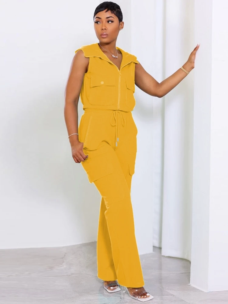 

Элегантный женский комплект из 2 предметов, топ без рукавов, Сексуальные клубные топы и брюки с широкими штанинами, модный офисный женский к...