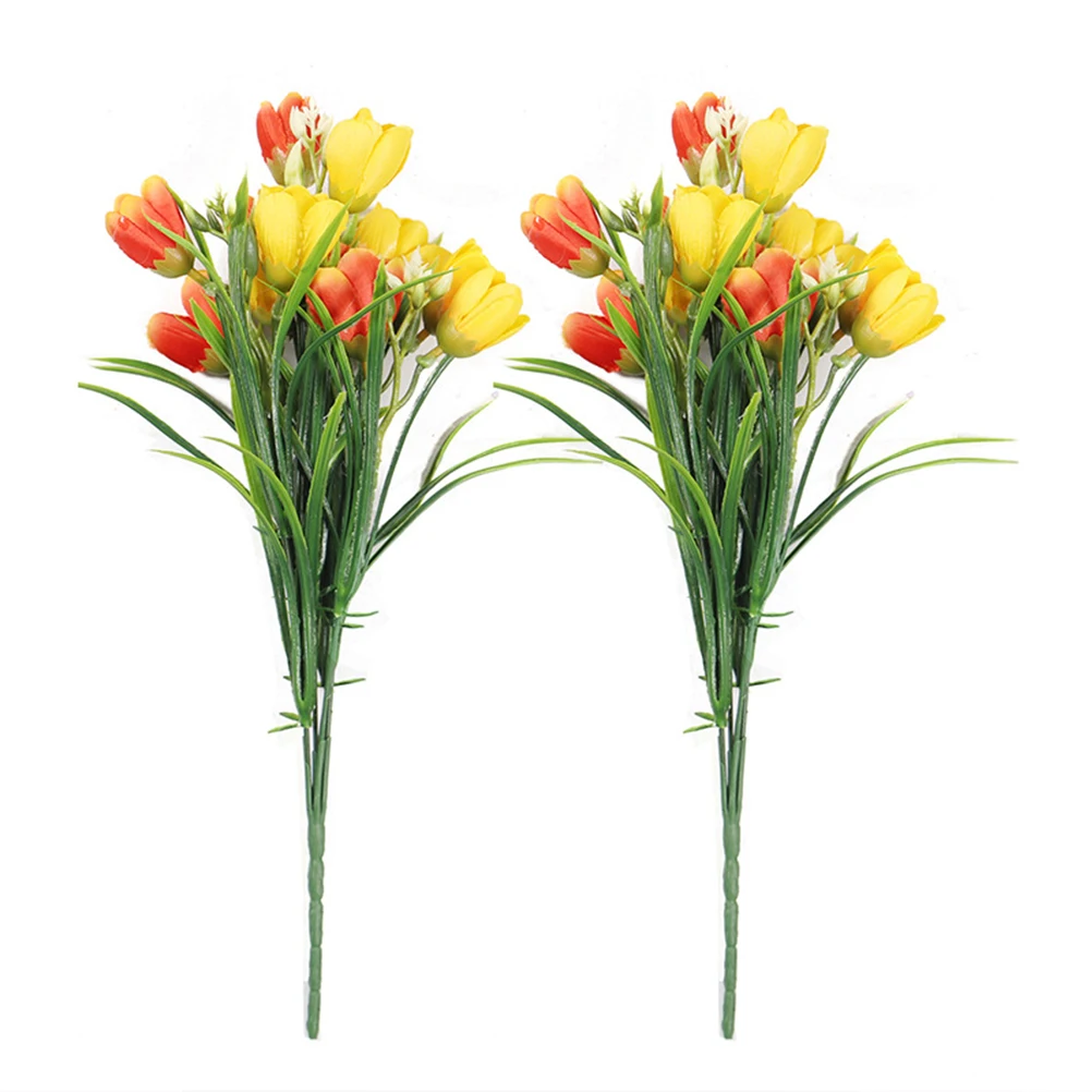 

2 Pcs Artificial Tulips Flowers Fake Tulip Bouquet Decor For Home Garden Wedding Party Decorations Supplies