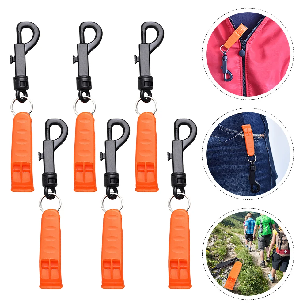 

6Pcs High Pitch Outdoor Whistles Back Clip Travel Whistles Camping Calling Tool