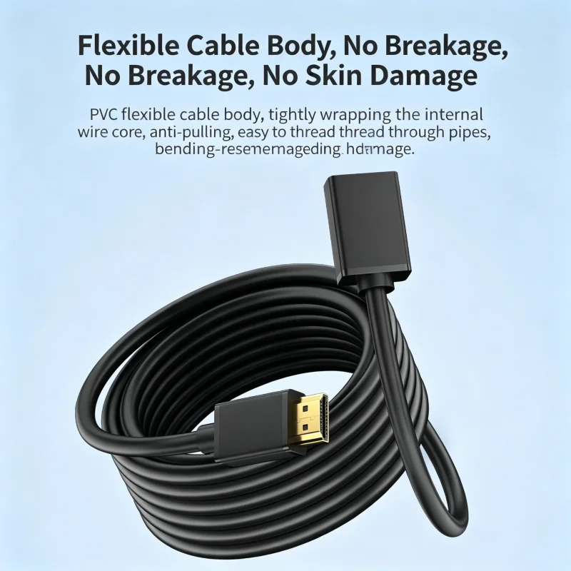 Фото Удлинительный кабель HDMI 4K (штекер-гнездо) из ПВХ, 1 м, 2 м, черный, для монитора, телевизора, проектора, игровой консоли, кабель Micro 0,3 м №2