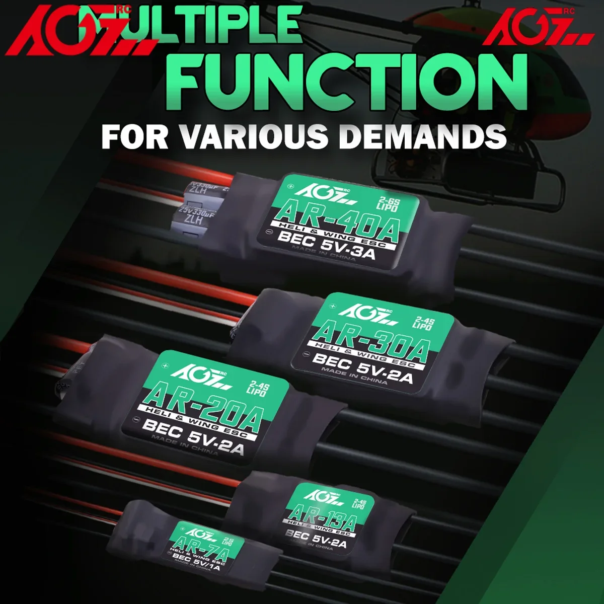 AGFRC AR-40A AR-30A AR-20A AR-13A AR-7A 2-6S Бесщеточный ESC с 5V 3A 2A 1A BEC для DIY Дрон Квадрокоптер