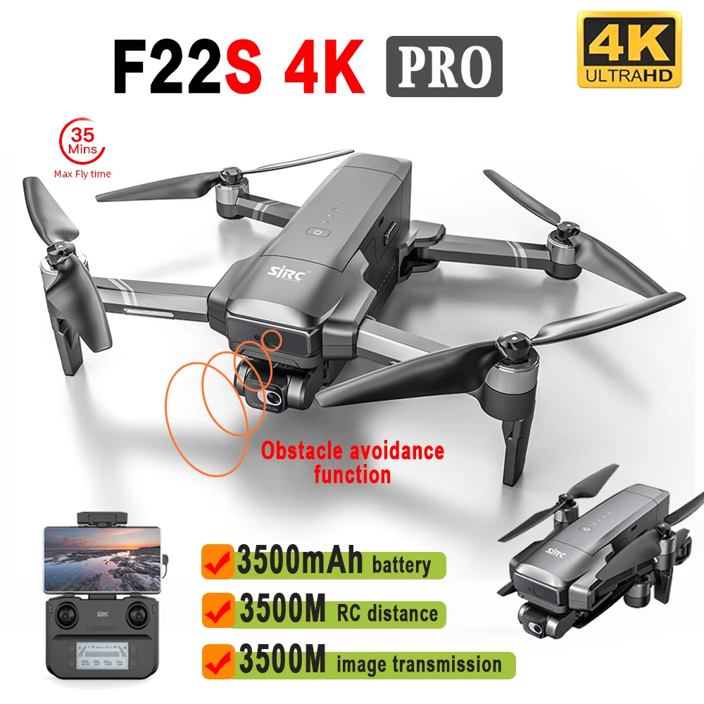 SJRC F22/F22S 4K PRO Drone With 4K Profesional Camera Drone 3.5KM Obstacle Avoidance Brushless Motor F22 Mini Dron RC Quadcopter