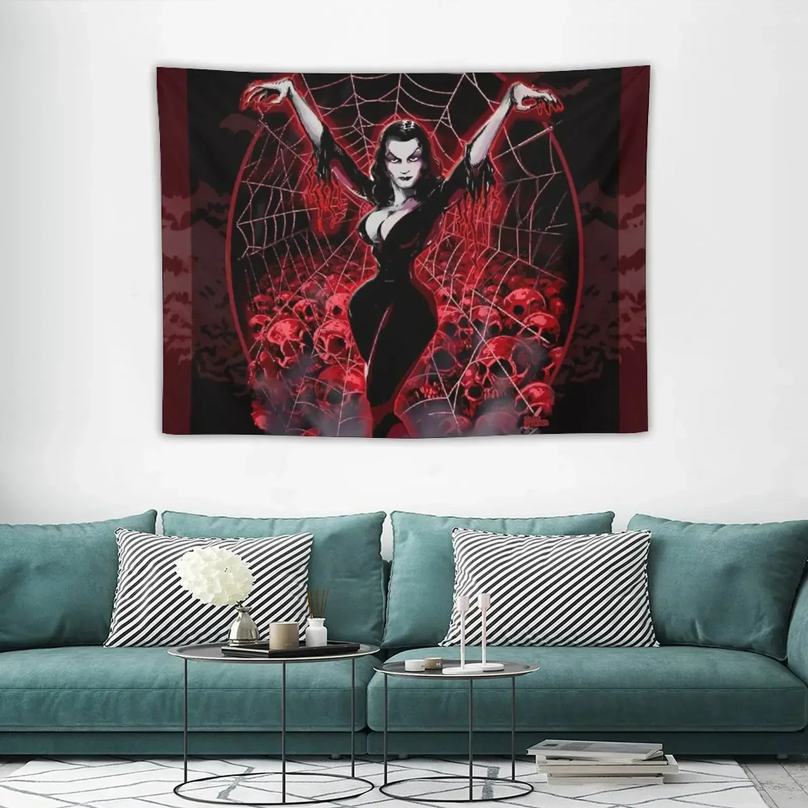 Готический гобелен Vampira Spider Web эстетический домашний декор украшение для спальни