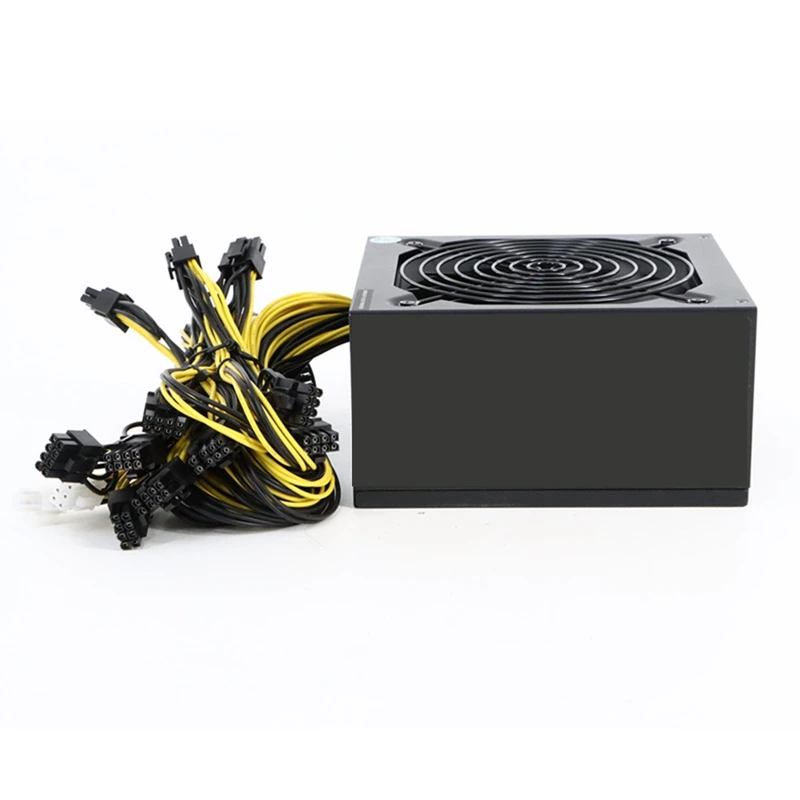 2000W ATX ETH Mining Power Supply For Mining Bitcoin 180V-264V 90% E Supports 8 Card Platform 16 8P Ports 4U Single