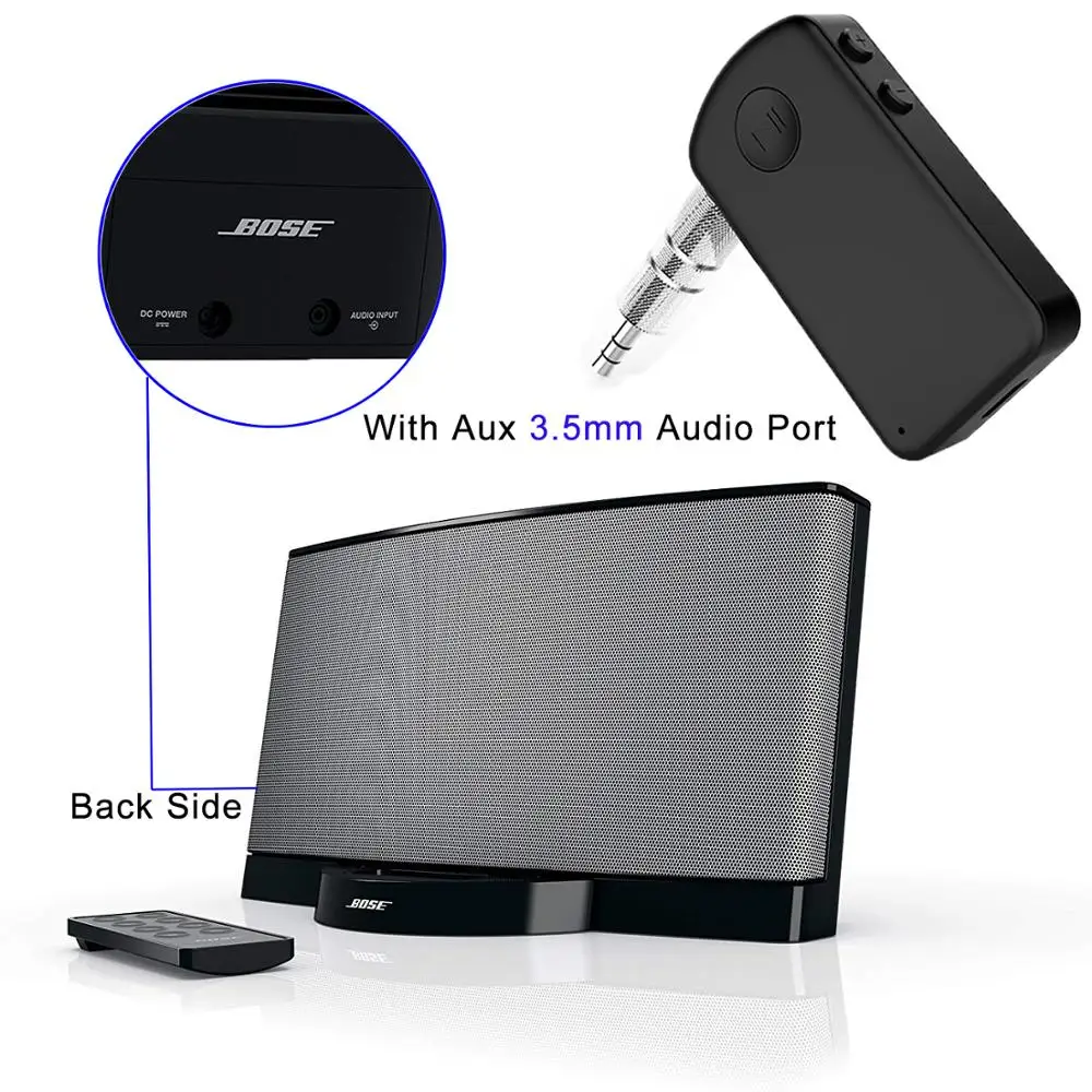 

Беспроводной стерео аудио-ресивер Bluetooth 4,1 Aux 3,5 мм Музыкальный адаптер для дома автомобиля Bose Sounddock Series III XT портативный динамик