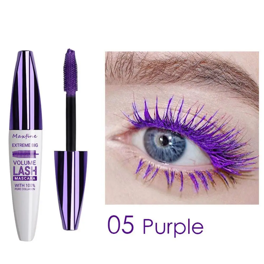 

5D Silk Fiber Mascara Colorful Waterproof Curling Thick Mascara Non-smudge Fast Dry Lasting Lengthening Eye Lashes Makeup Tools