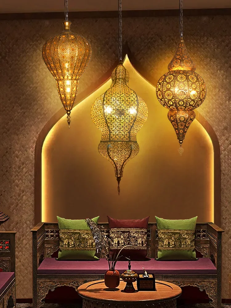 Марокканская ресторанная лампа в стиле ретро бронза Юго-Восточной Азии