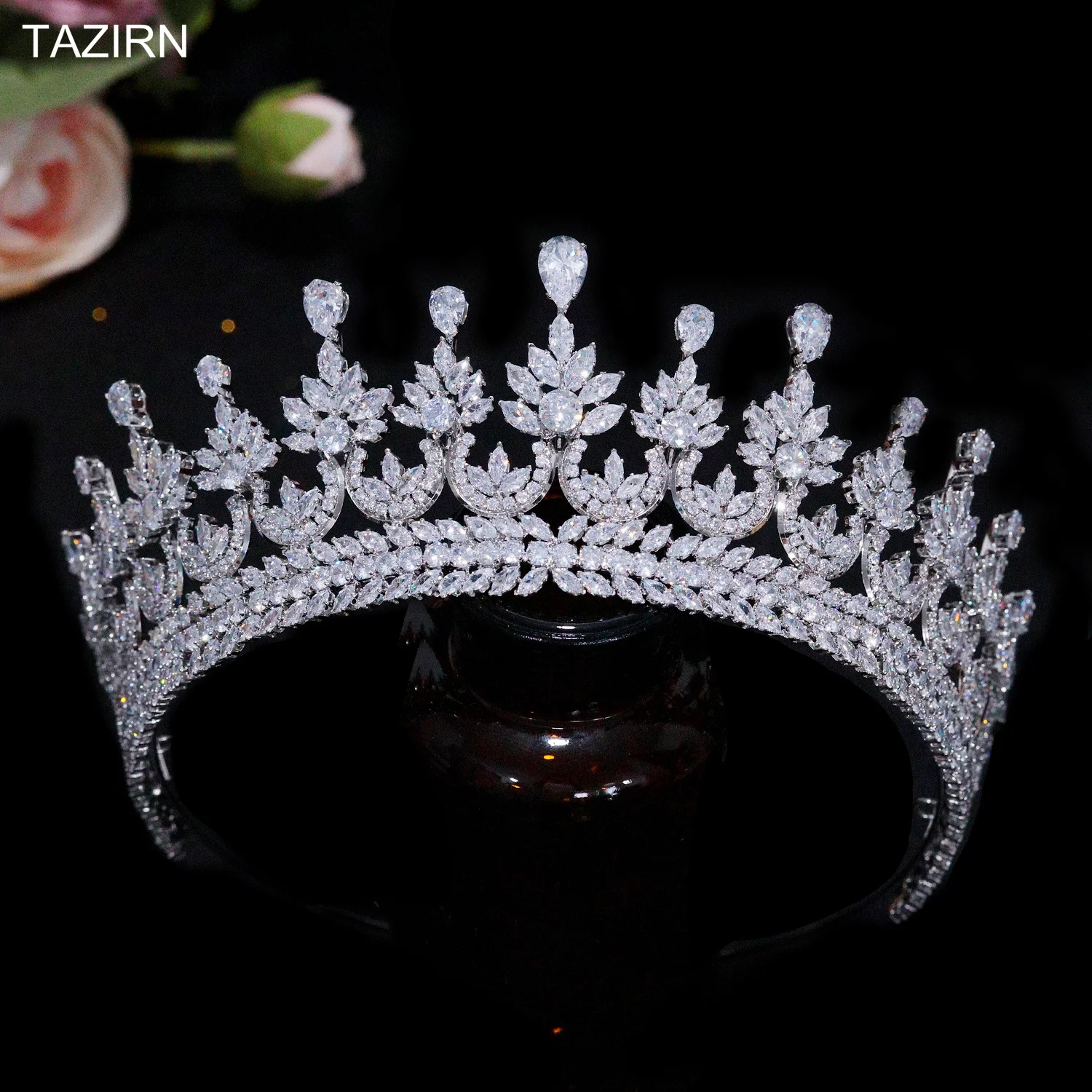 

Luxury 3A Cubic Zirconia Wedding Bride Crowns Princess Full Zircon Tiaras for Women Sweet 16 Birthday Party Diadema Hair Jewelry