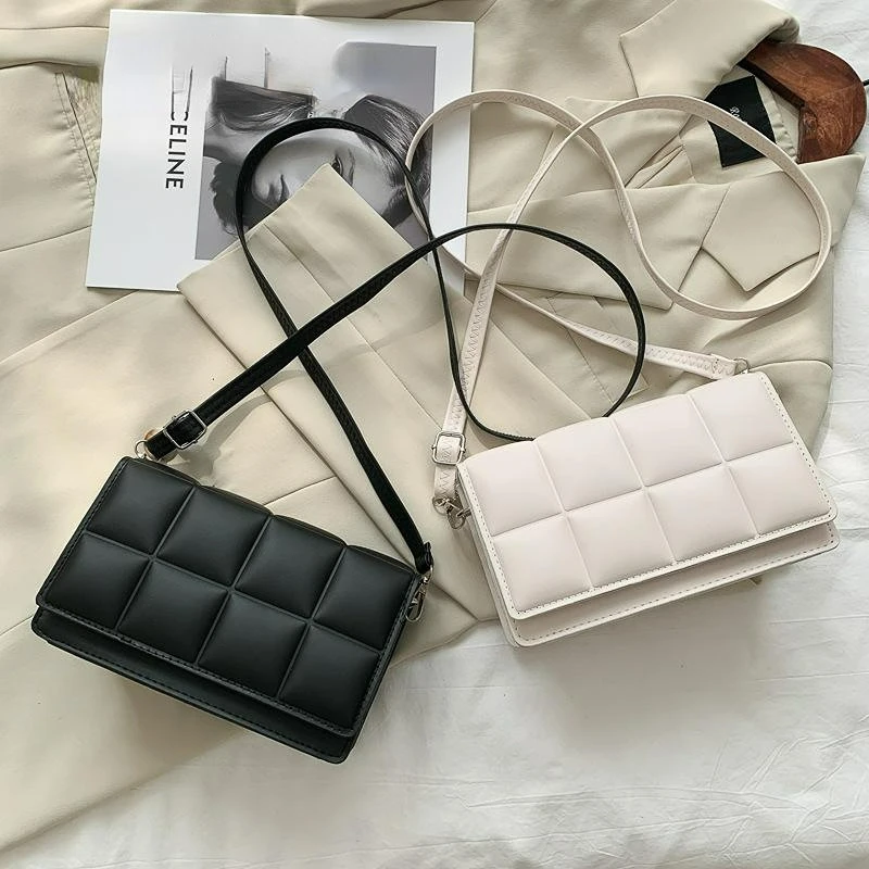 New 2023 Spring New Trend Wild Shoulder Bag Fashion Plaid Bag Women Ladies Design Messenger Small Square Bag Luxury Handbag