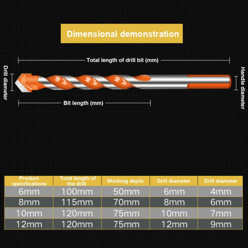 

Metal Drill bits Wood Glass Hand Multifunctional Pack Stainless steel Tool Triangle 10pcs 6mm Gadget Brand New