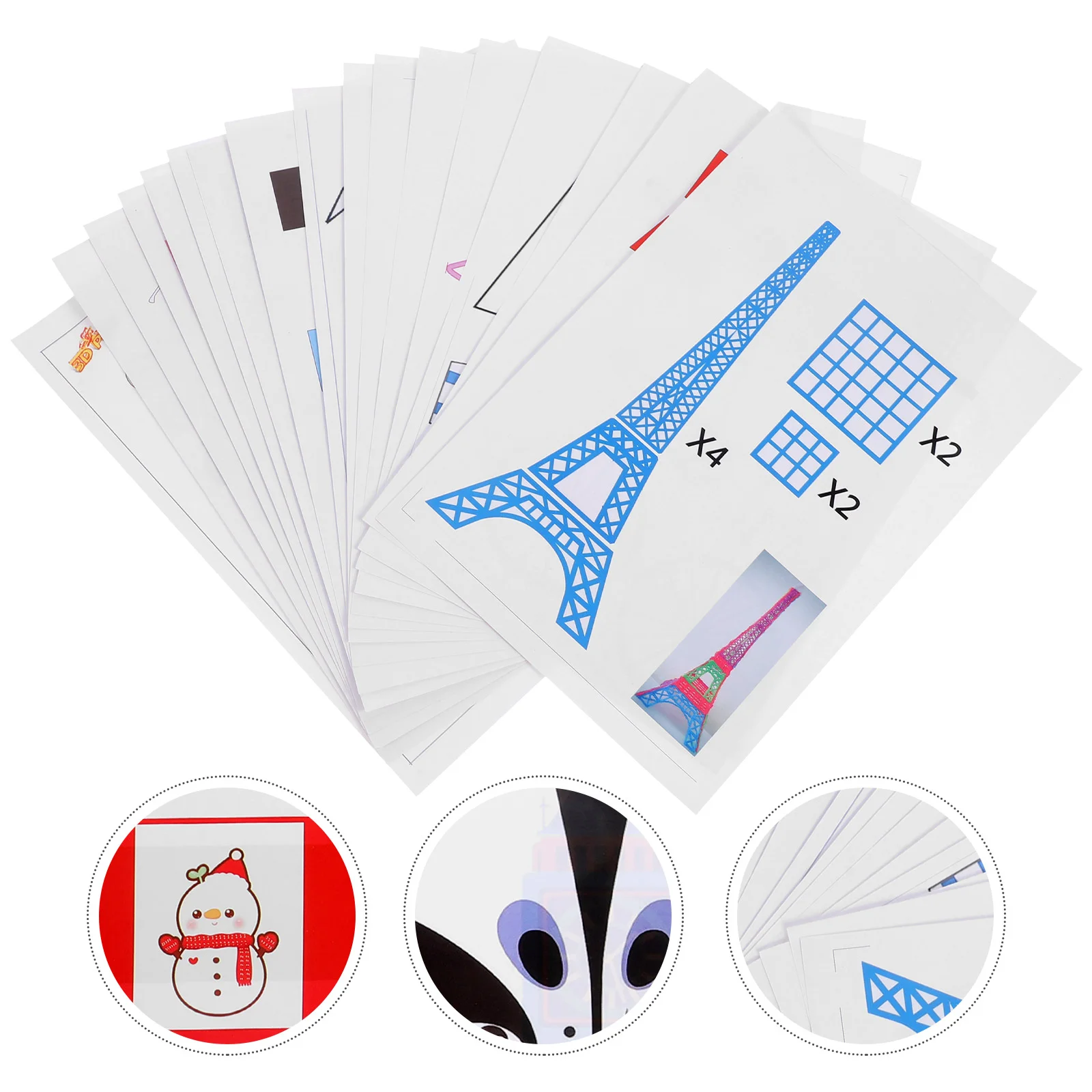 

3D Drawing Stencils Printing Album Fountain Pens Paper Molds Kids Practice