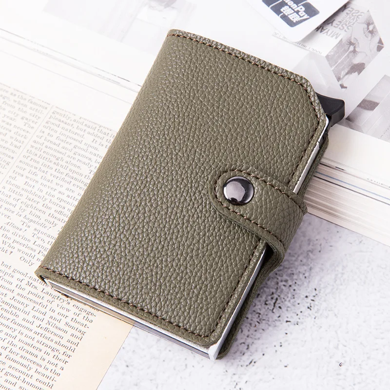 Top Quality Wallets Men Money Bag Automatic Pop-up Metal Aluminum Shell Money Minimalist Credit Card Holder RFID Blocking