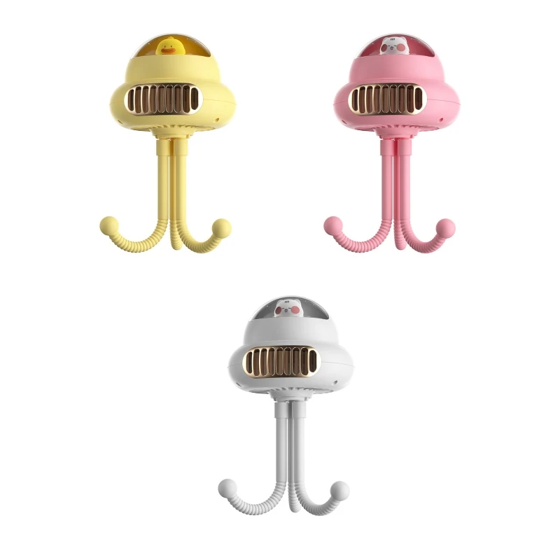 

Mini Handheld Stroller Fan with Flexible Tripod Fix on Stroller USB Rechargeable for Outdoor Traveling Camping Portable