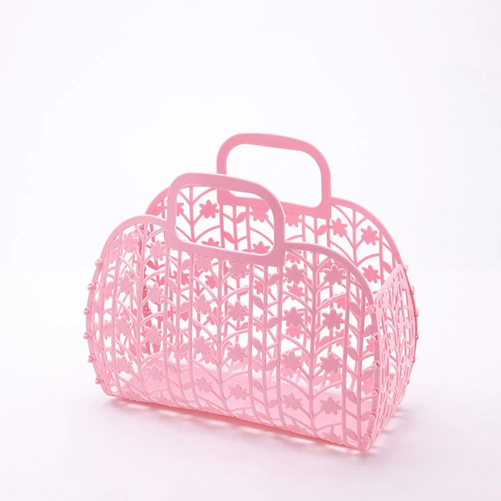 

Picnic Basket Bathroom Laundry Basket Organizers Storage Fruit and Vegetable Basket Reusable and Easy To Clean Plastic Tote Bag