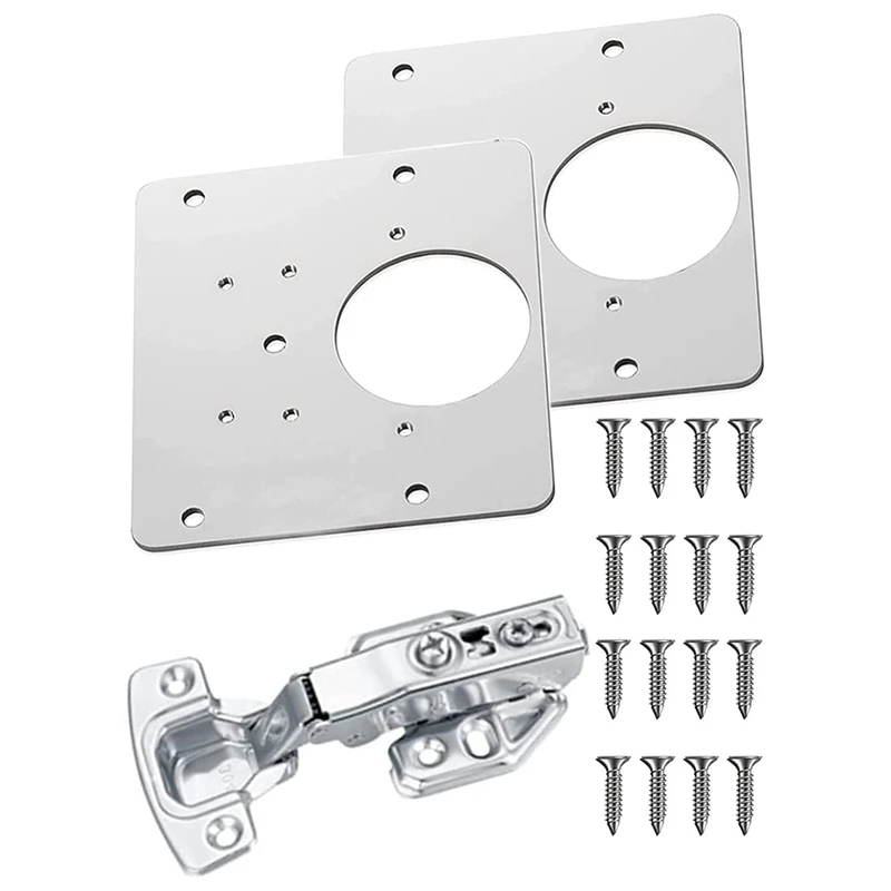 

Hinge Repair Plate Stainless Steel Hinge Fixing Plate Door Hinge Repair Installer for Cabinet Door Repair