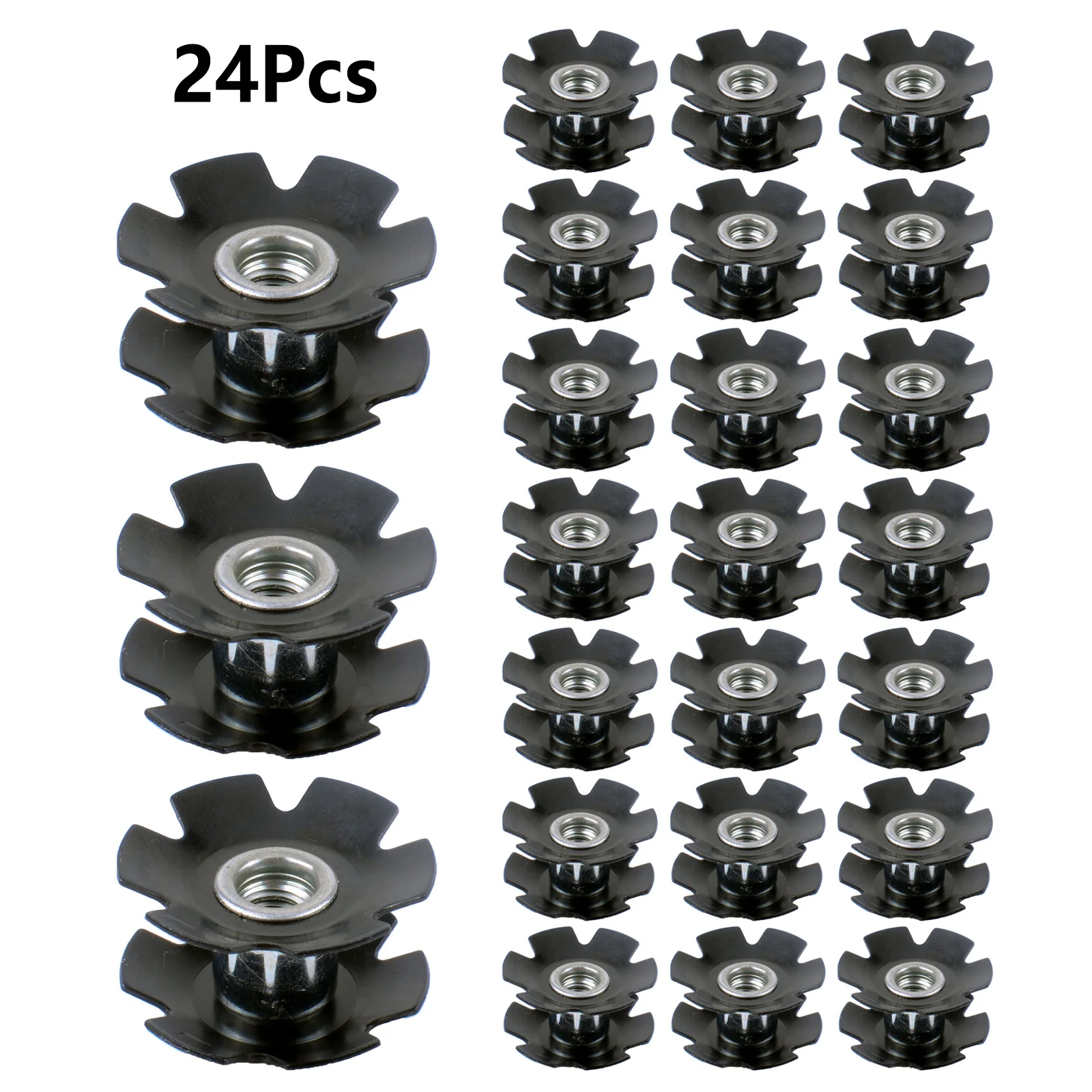 

24Pcs Metal Bike Headset Threadless Fork Fangled Star Nut MTB Fangled Nut Front Fork Mount Core Fastening Bolts For 28.6mm Stem