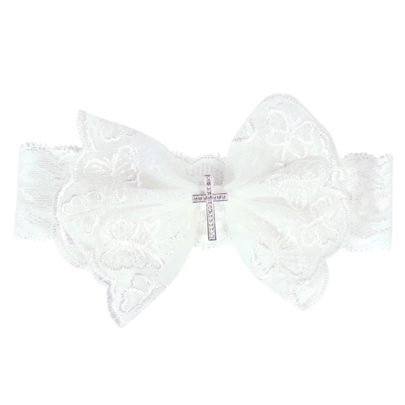

Child Summer Hair Bows Christening Bow Headband for Baby Girls Turban Hairband N1HB