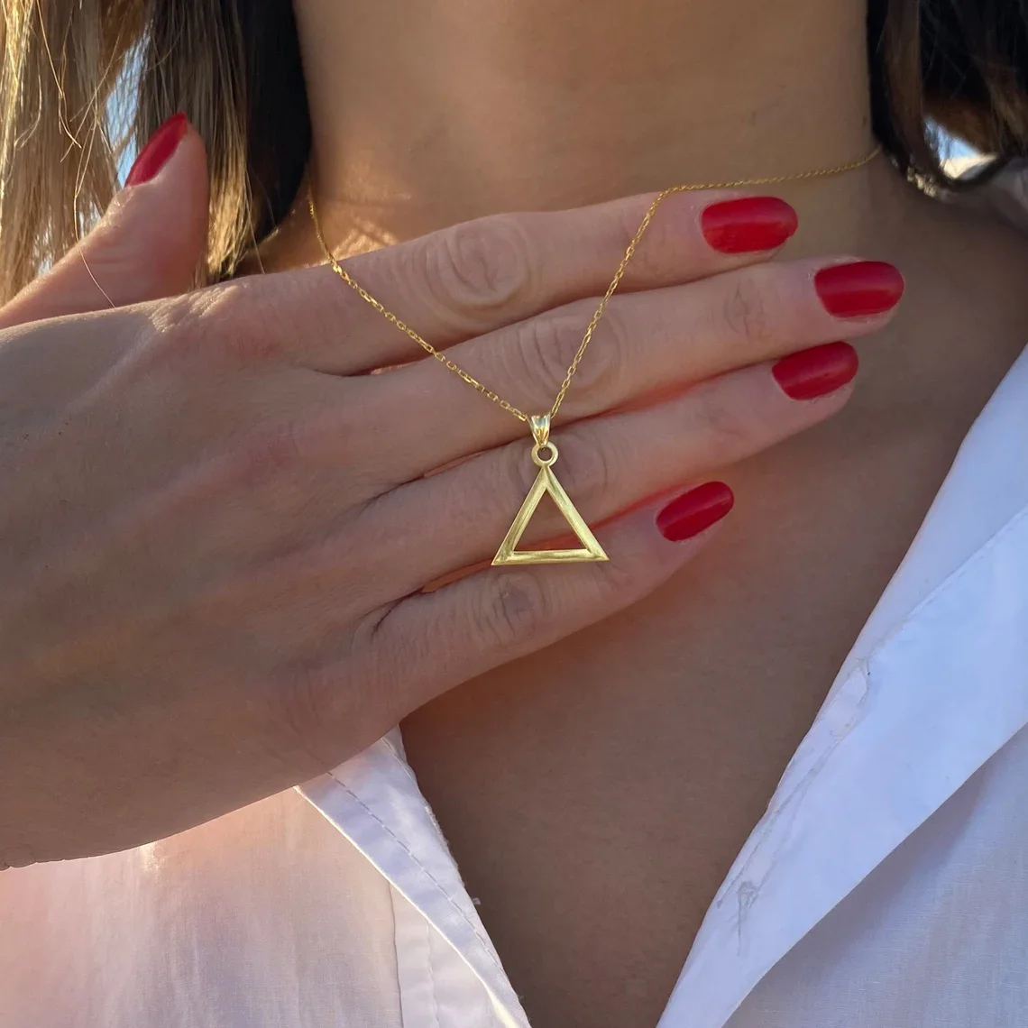 

Stainless Steel Triangle Necklace For Women Dainty Triangle Aesthetic Elegance Geometry Jewelry Gift For Her Christmas Gift