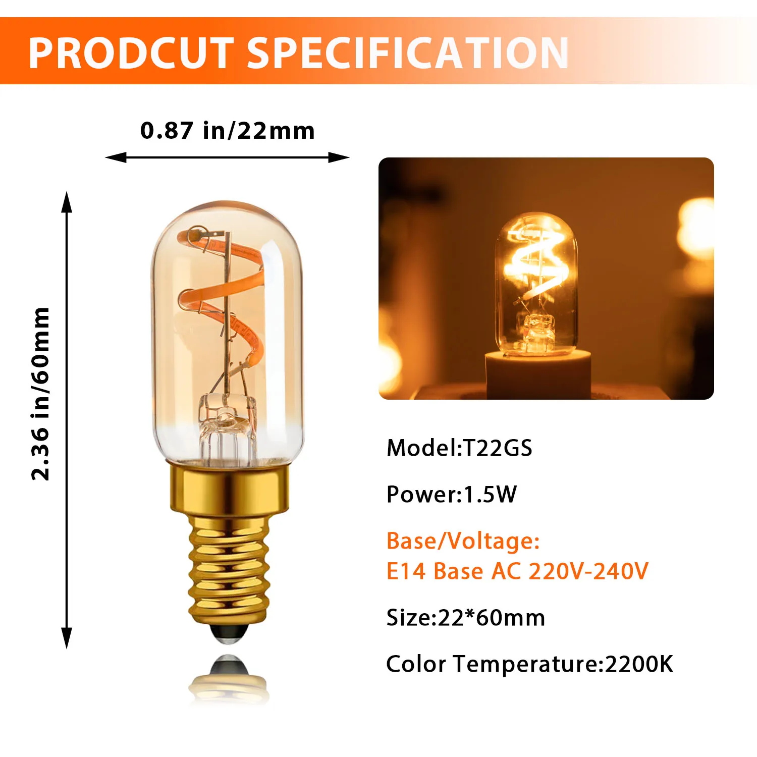 

GANRILAND Светодиодные лампы E14 теплый белый 3Вт винтовая основа