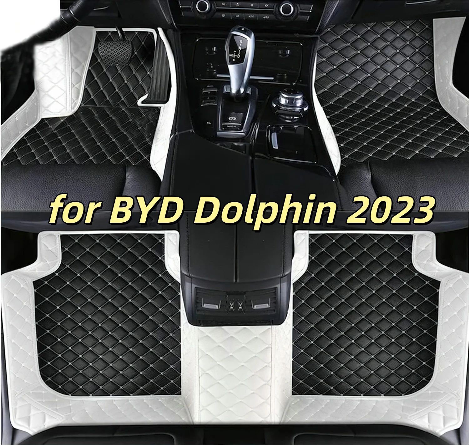 Фото Автомобильные аксессуары: коврики для салона BYD Dolphin 2023, полный комплект, ковровые коврики из кожи, напольные коврики для ног. №1