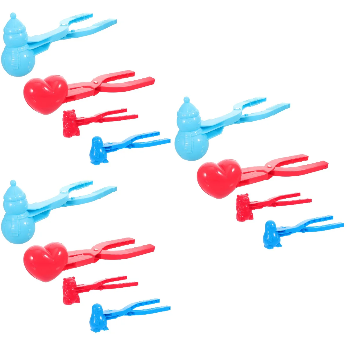 

12 Pcs Plastic Snowball Makers Creative Snowball Clips Adorable Snowball Clamp (Random Color)