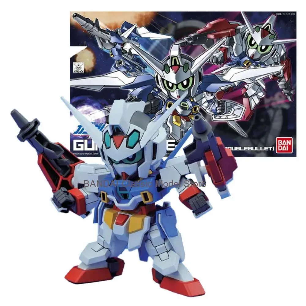 Фото Оригинальный набор для сборки модели Gundam от Bandai, аниме-фигурка SD BB AGE-2 Doublebullet, коллекционная модель Gunpla, аниме-фигурка, игрушки для детей №1