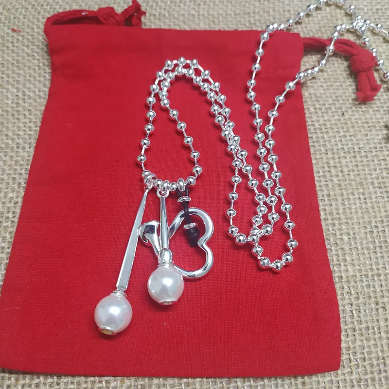 2021 New Plated Popular 925 Silver Color Bead Necklace Can Be Given As A Gift To Women with Free Wholesale Shipping