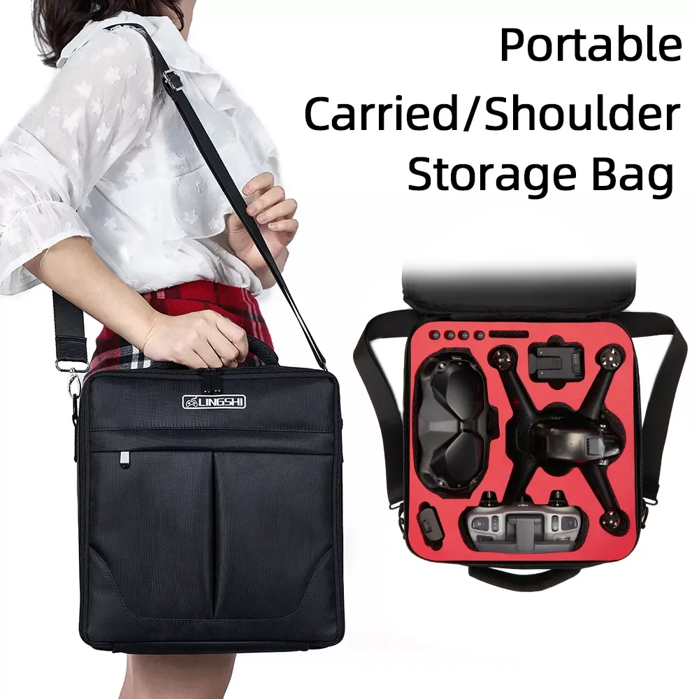 

High Capacity FPV Drone Carrying Case Shoulder Storage Bag Travel Bag For DJI FPV Combo Drone Accessories