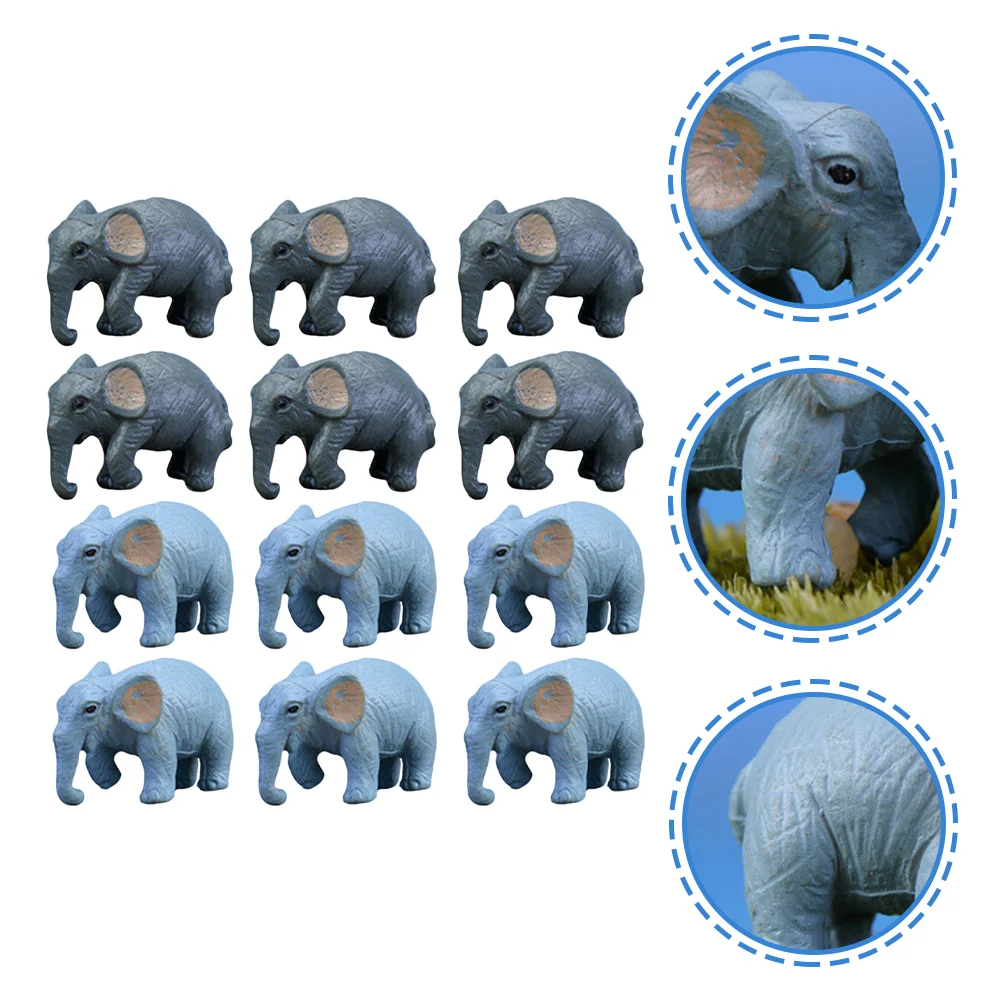 

Cartoon Simulation Elephant Mini Statue Figurine Animals Crafts Plastic Bonsai Decoration Miniature Ornament