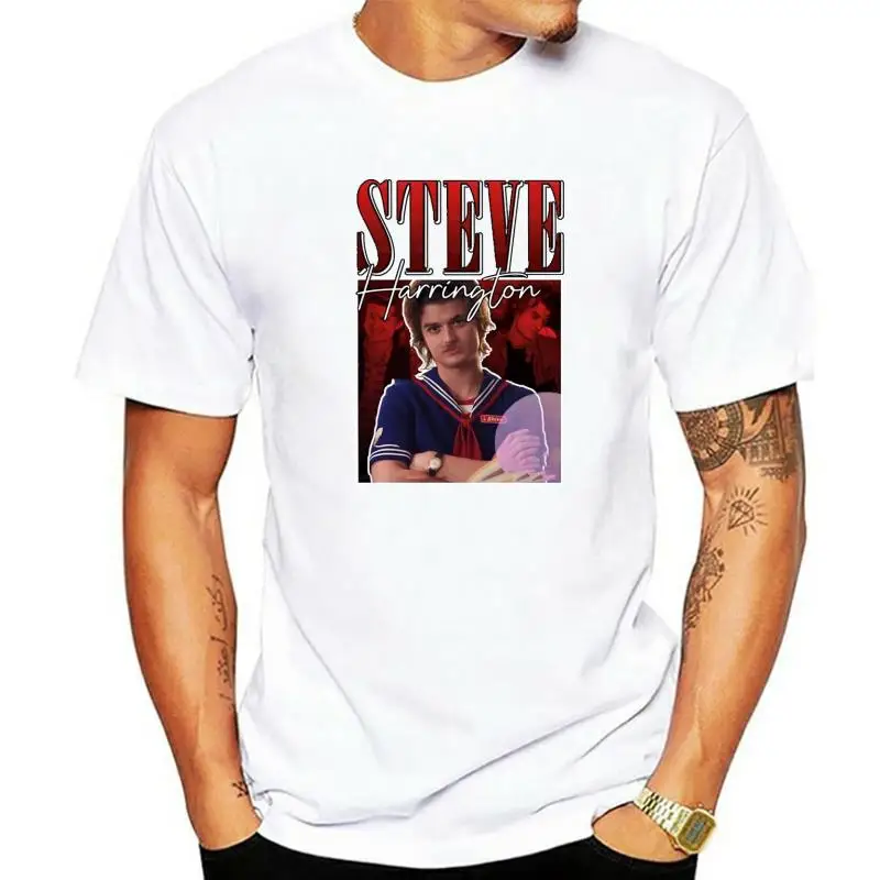 

Футболка с принтом Стива Харрингтона из сериала «очень странные дела», летняя повседневная футболка в стиле Харадзюку, уличная одежда боль...