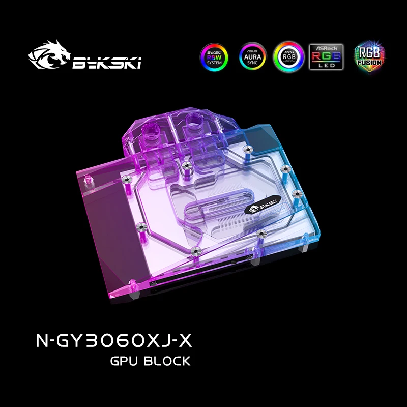 Водный блок Bykski N-GY3060XJ-X GPU для Palit RTX 3060 Dual OC обзор/GALAX 3060/PNY RTX3060TI видеокарта VGA Watercooler