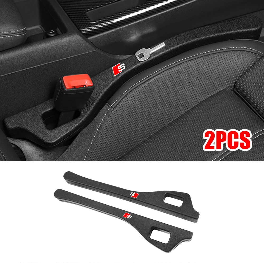 

2PCS Car Seat Gap Filler Side Seam Plug Strip For Audi A3 A4 A5 A6 A7 A8 Q3 Q4 Q5 Q8 S1 S4 S5 S6 S Line TT RS Auto Styling Logo