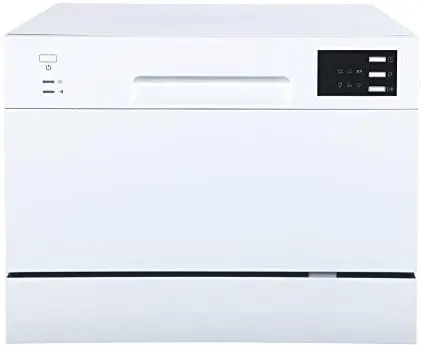 

Compact Countertop Dishwasher/Delay Start-Energy Star Portable Dishwasher with Stainless Steel Interior and 6 Place Settings Si