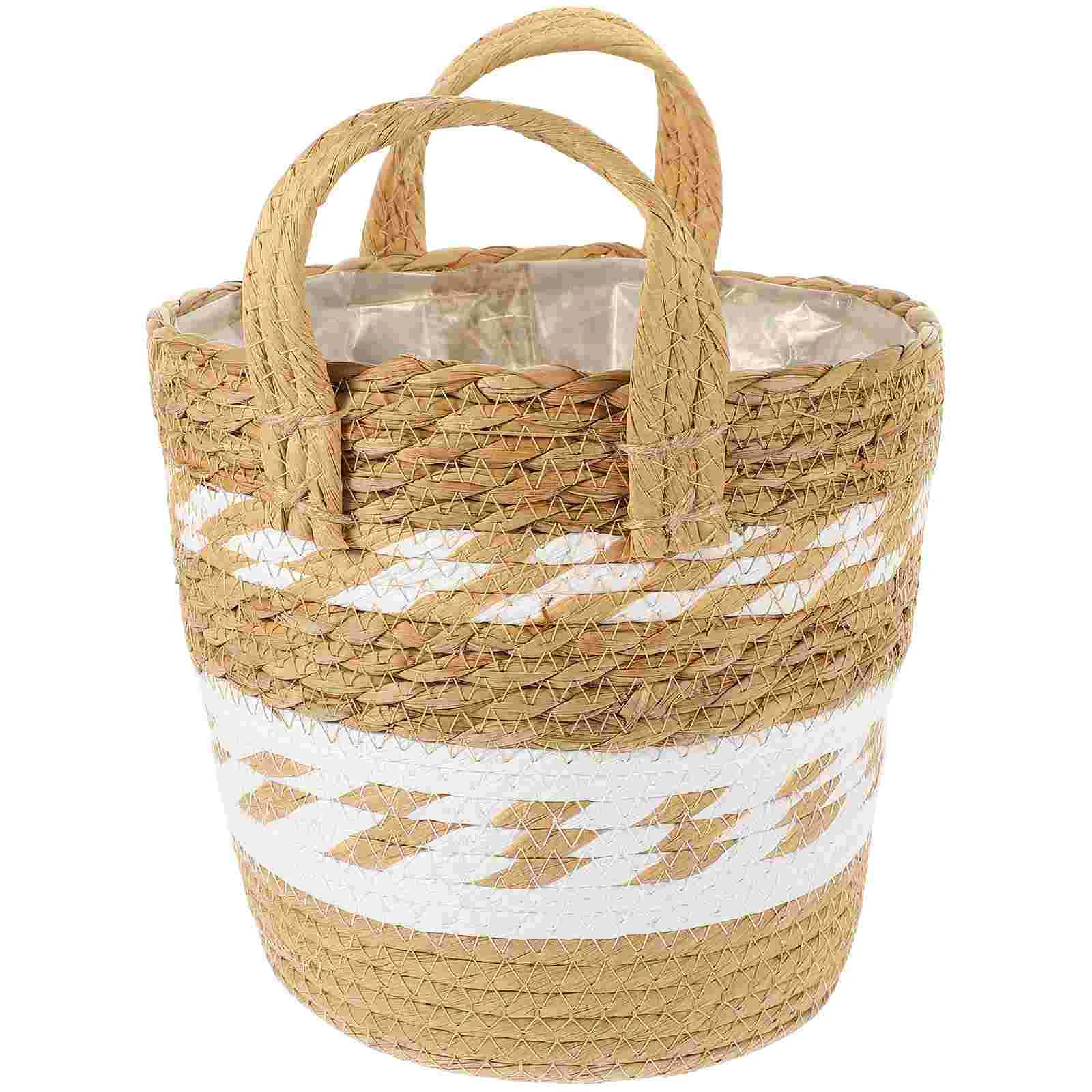 

Rattan Planter Pot Plants Indoor Seagrass Basket Decorative Flower Pots Container
