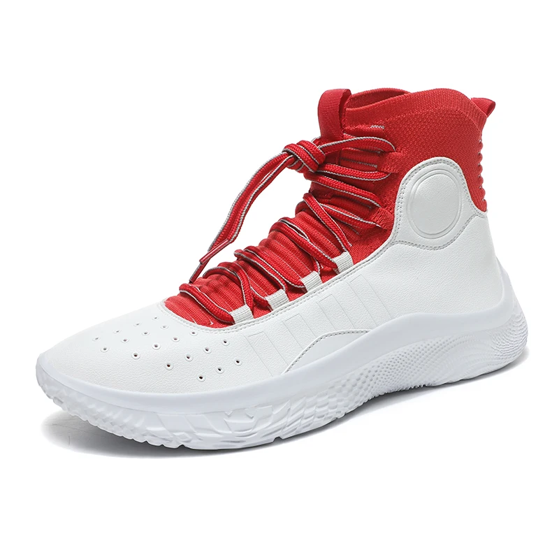 2023 Men's Basketball Sneakers Fashion Color Matching High Top Basketball Shoes Running Shoes Sports Fitness Lace-up Shoes