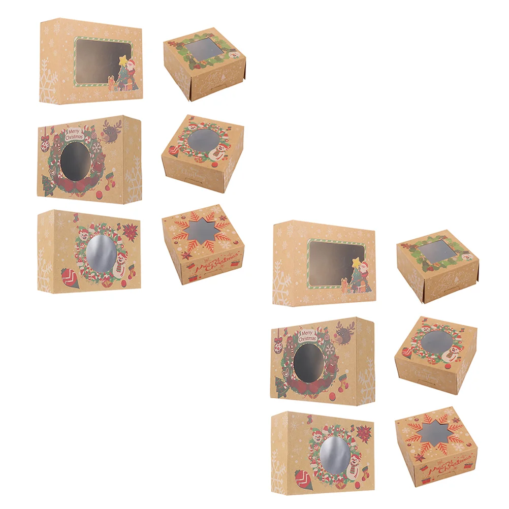 

Christmas Boxes Candy Cookie Box Holdersparty Favor Treatpouch Biscuit Cake Bakerywindow Paper Holiday Kraft Boxs Goodie Gift