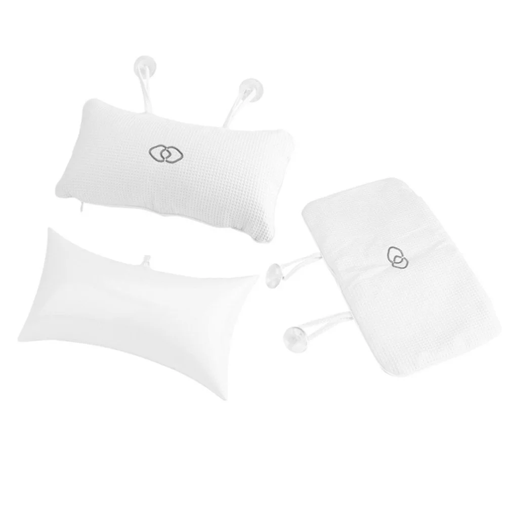 Embroidered Bathtub Headrest Soft Spa Neck Pillow Comfortable Massage Bathing Supplies Bathroom Accessories Bath Pillows