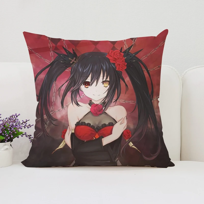 

Cushion Cover 45*45 Japanese Anime Tokisaki Kurumi Throw Pillow Covers for Bed Pillows Decorative Pillowcases 50x50 Pilow Cases