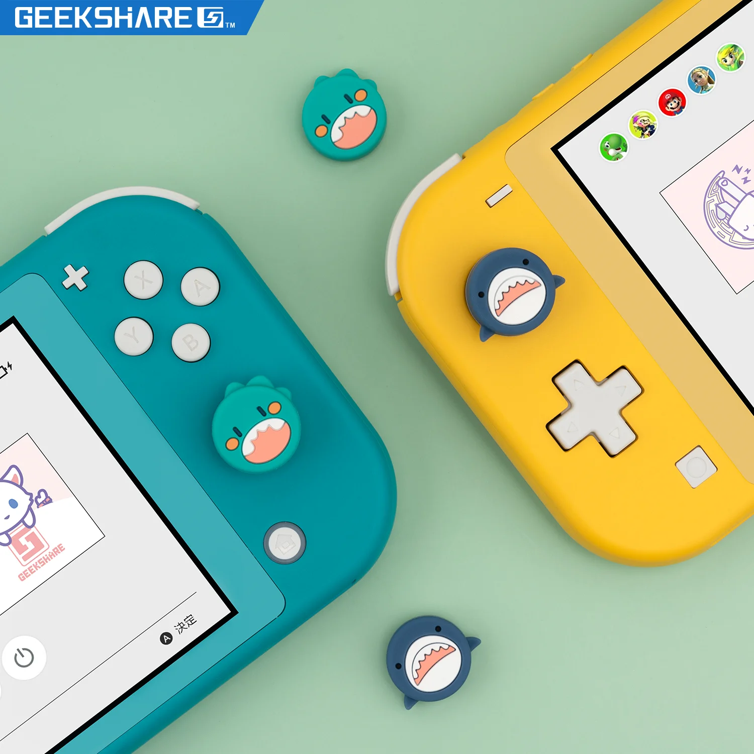 GeekShare Nintendo Switch Joy con ручка для большого пальца крышка силиконовый Дракон Акула