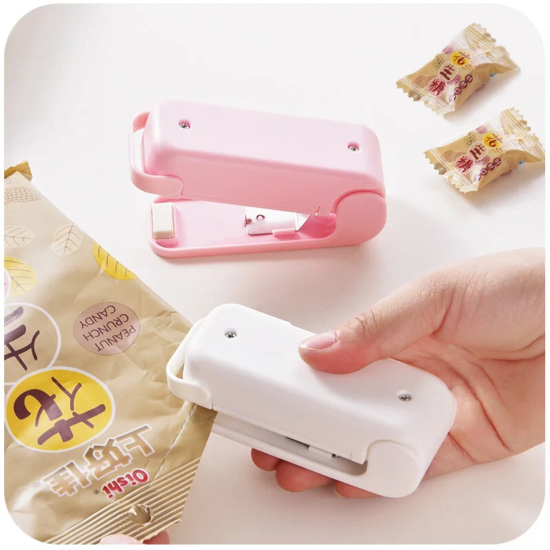 

Food Snacks Bag Packing Sealer Household Heat Sealing Machine Portable Stapler Shape Capper Food Preservation Resealer Bag Clips