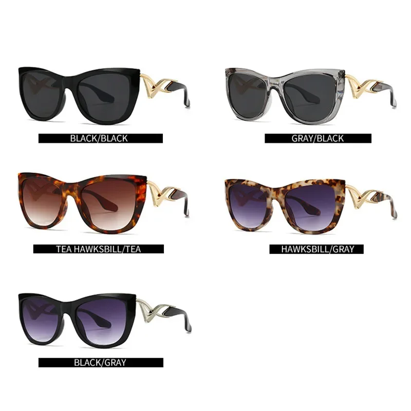 Солнцезащитные очки кошачий глаз в стиле панк для мужчин и женщин брендовые