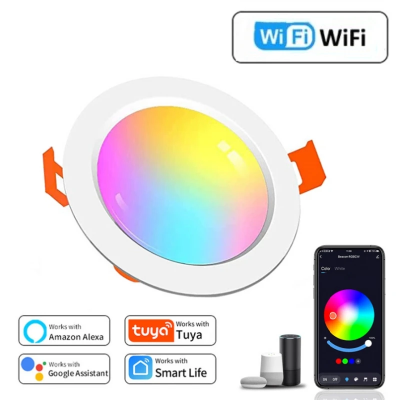 

ATcomm Светодиодный потолочный светильник Tuya Wi-Fi ZigBee RGB+CW+WW 5-15 Вт