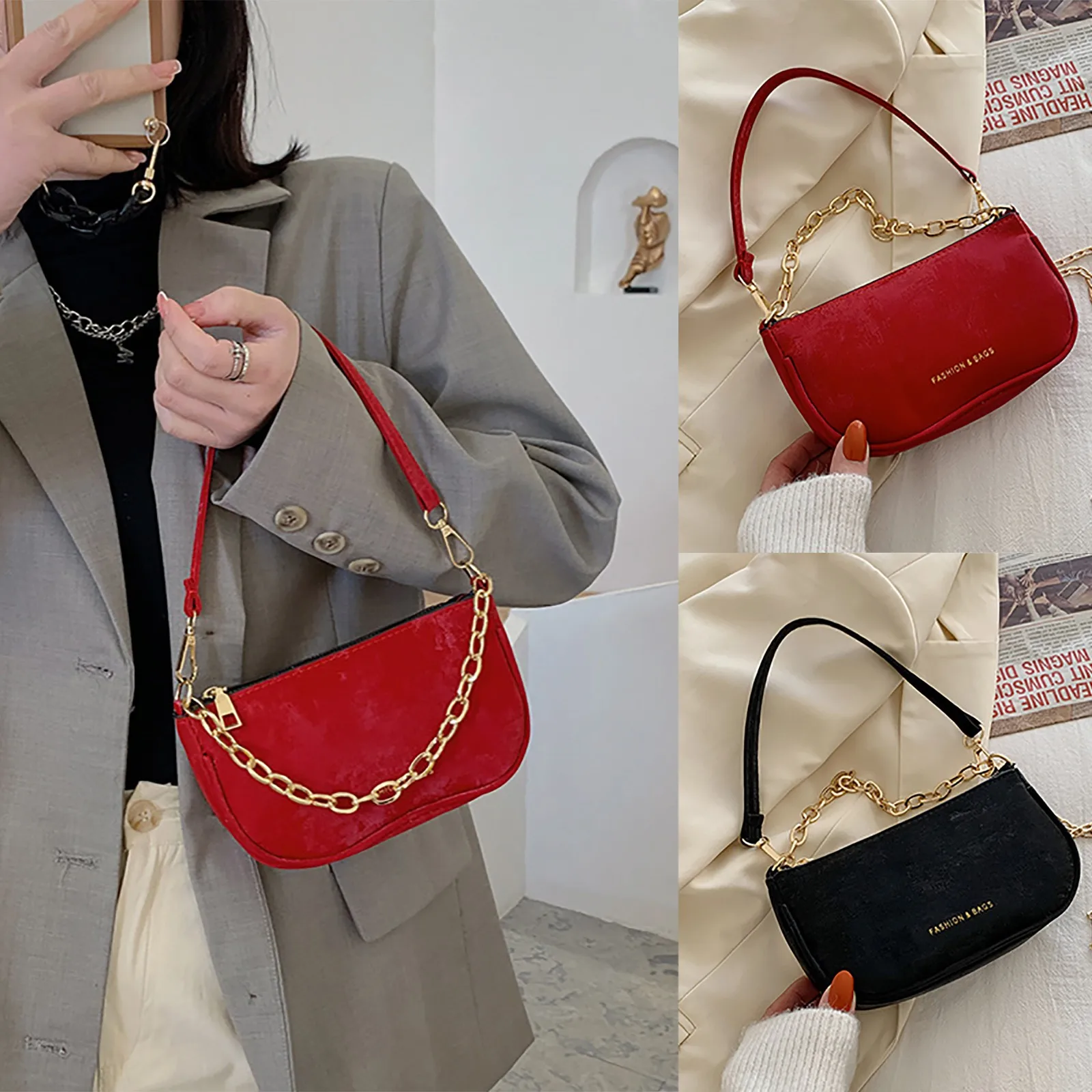 

Womens Messenger Fashion Lady Bag Color Bag Shoulder All-Match Solid Messenger Messenger Bags Tote Bag Large