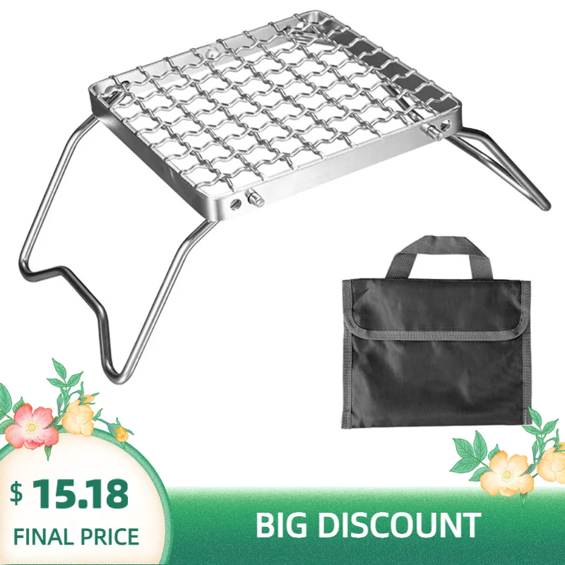 Barbecue Training Tool BBQ Folding Grill Gas Outdoor Home Duty Portable Mini Campfire For Camping Picnic Grate Stainless Steel