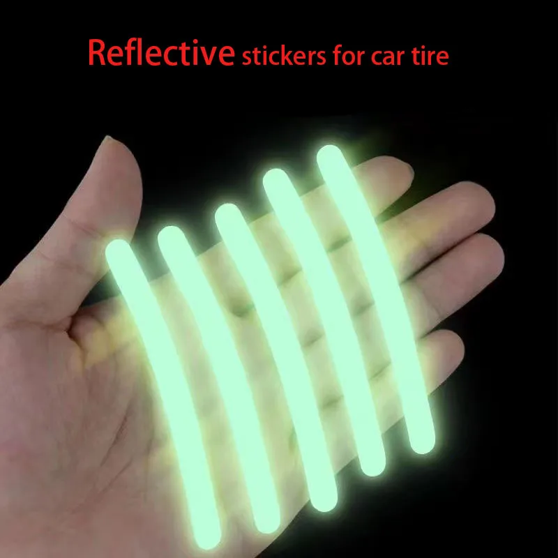 

20/40Pcs Car Wheel Hub Reflective Sticker Tire Rim Luminous Stickers Roadway Safety Reflective Strip for Auto Motorcycle Bicycle