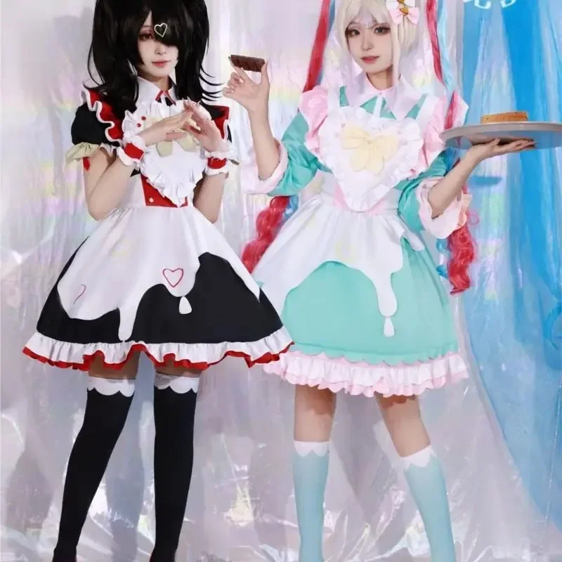 Фото Игра Needy Girl Overdose KAngel Ame Chan Косплей Костюм Горничная Униформа Головные уборы Декор Аксессуары Комплект Аниме Карнавальное Вечернее Платье №2
