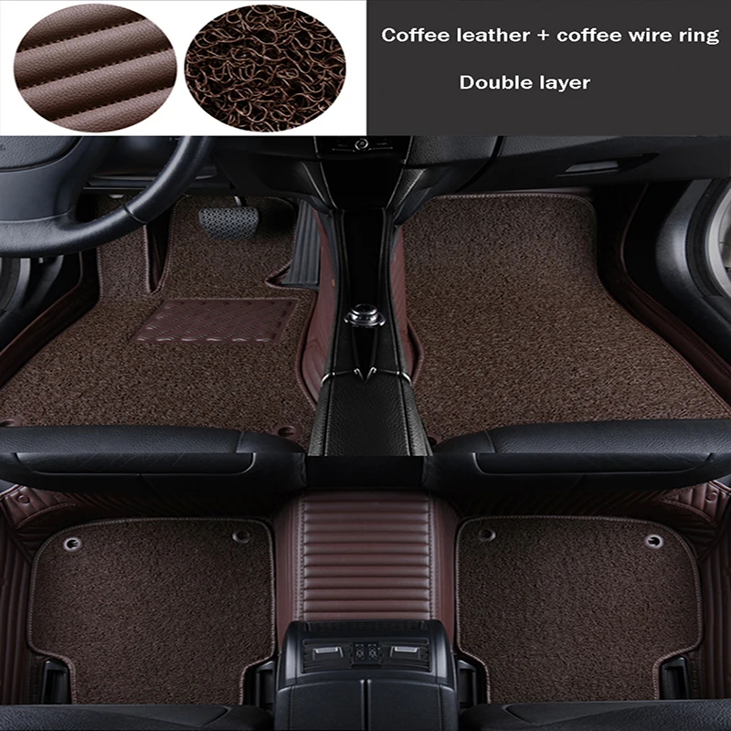 

Two-layer Striped PU Leather Car Floor Mat for BMW F06 6 Series 4 doors 2011-2018 Year Interior Details Car Accessories Carpet