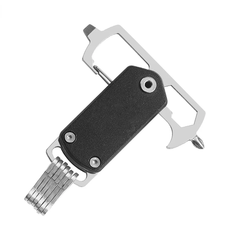 

Multi-function Key Ring Outdoor Mini Portable Waist Hanging Tool Screwdriver Head Camping EDC Gadget Hanging Clasp