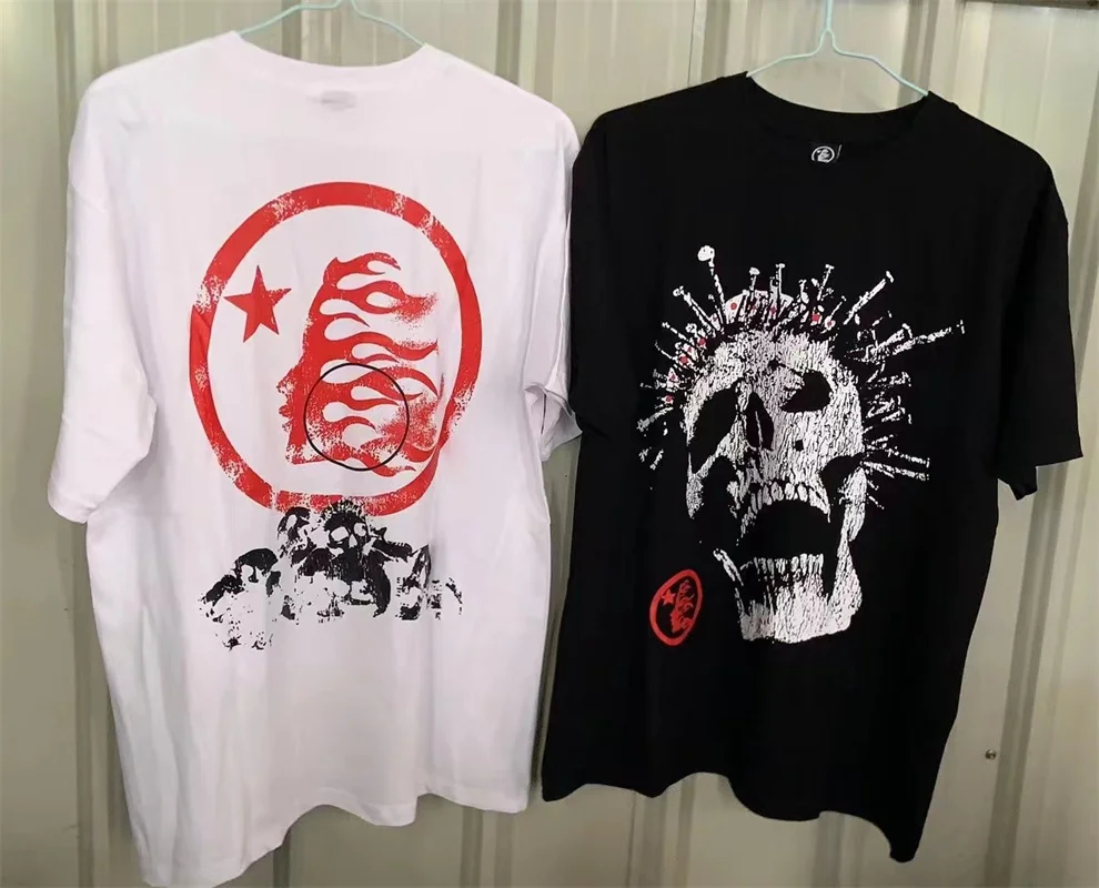 

Футболка в стиле хип-хоп для мужчин и женщин, оверсайз с принтом граффити из коллекции Hellstar, с коротким рукавом